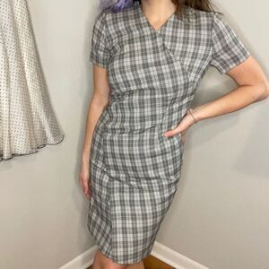 Hugo Boss Dirmala White Black Short Sleeve Sheath Dress